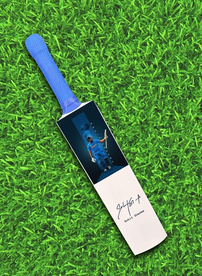 Frixan Decorative Miniature Cricket Bat with Rohit Sharma Printed (Not Original) Signature, Team India Theme, Display Collectible (They Can't be Used for Paying Cricket) - Image 3