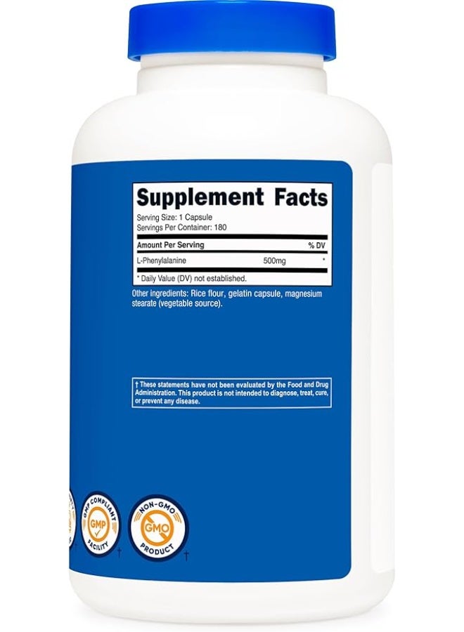 Nutricost, L-Phenylalanine, 500 mg, 180 Capsules - Image 4