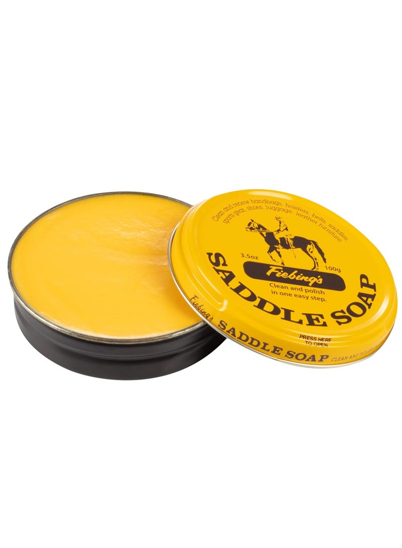 Fiebing's Fiebing's Yellow Saddle Soap for Leather (3.5 oz Tin) - Leather Cleaner & Conditioner to Soften, Protect & Restore Leathercraft - Leather Soap for Car Seat, Couch, Shoe, Purse, Boot, Bag, & Saddles  - Image 2