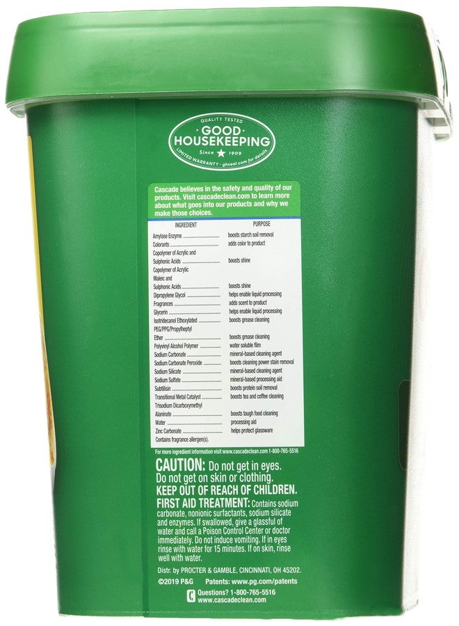 Cascade مسحوق غسيل الصحون كاسكيد توتال كلين برائحة فريش 105 أكشن باكس وزن صافي 57 أونصة - Image 4