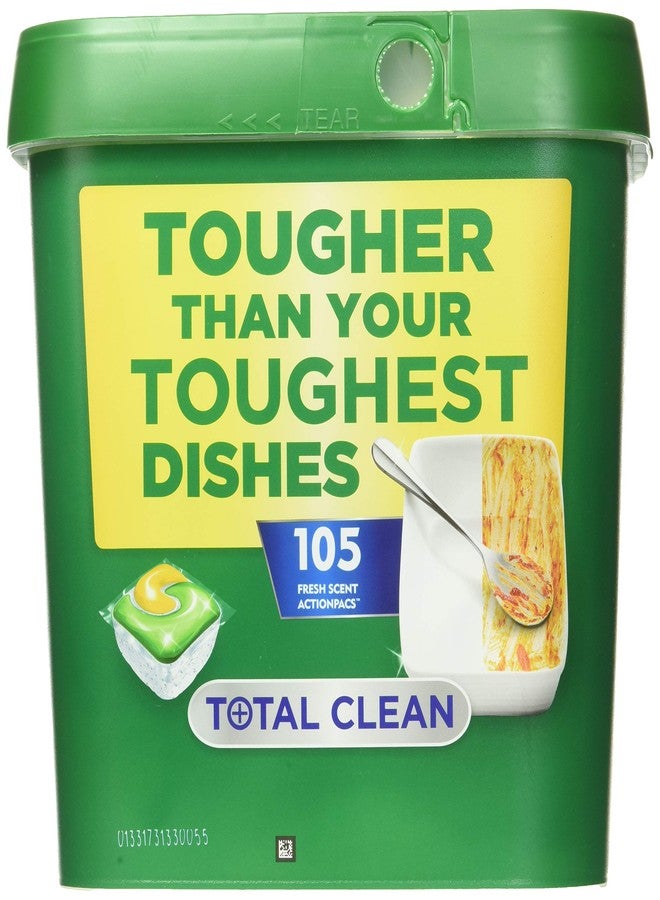 Cascade مسحوق غسيل الصحون كاسكيد توتال كلين برائحة فريش 105 أكشن باكس وزن صافي 57 أونصة - Image 2