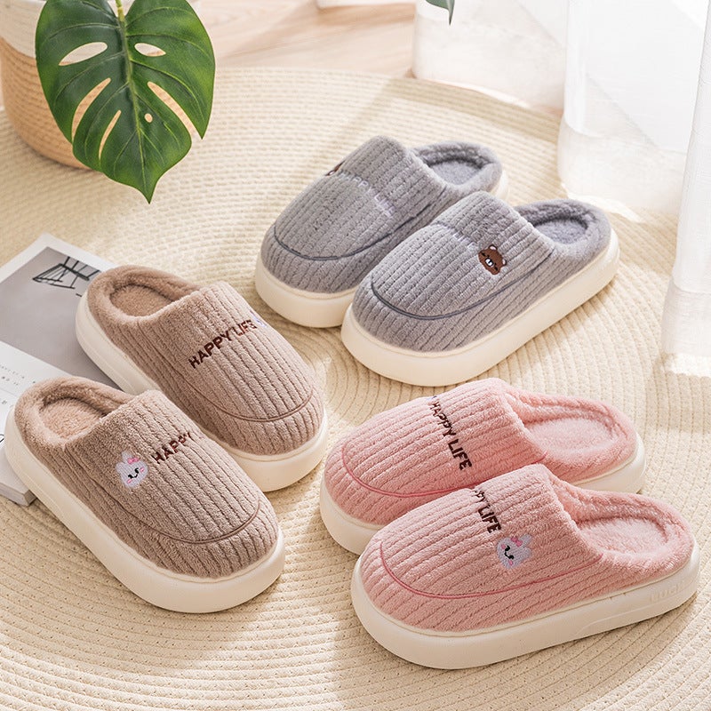 Cotton Slippers Women'S Winter Home Indoor Women'S Home New Men'S Waterproof Children'S Thick Slippers - Image 2