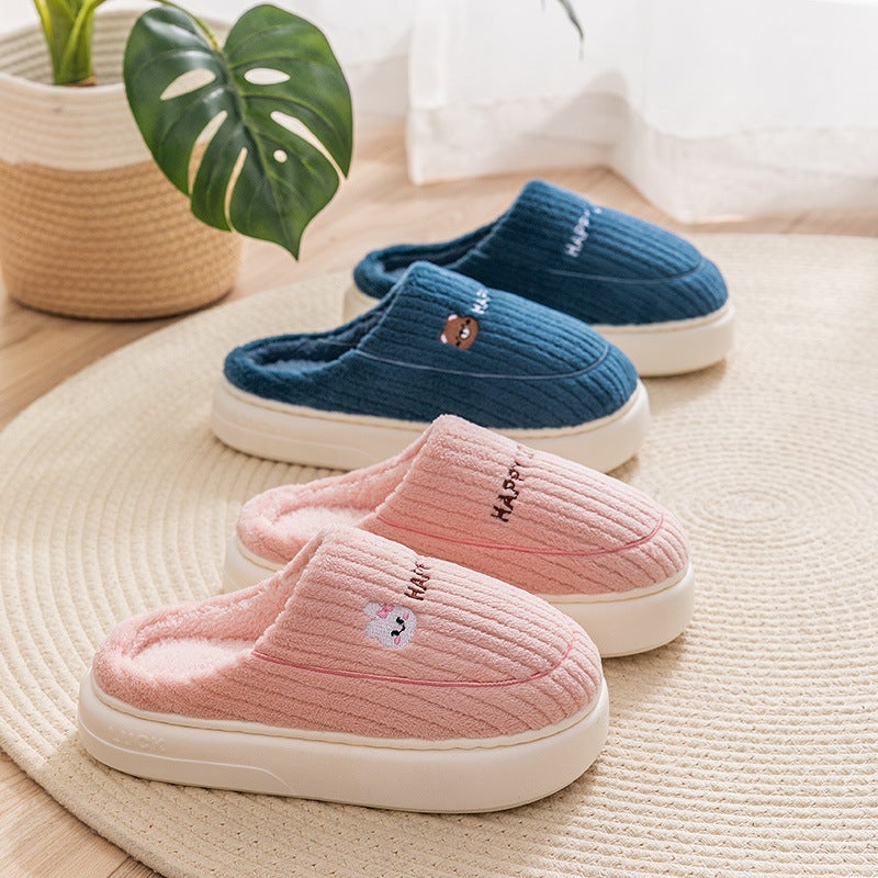 Cotton Slippers Women'S Winter Home Indoor Women'S Home New Men'S Waterproof Children'S Thick Slippers - Image 3