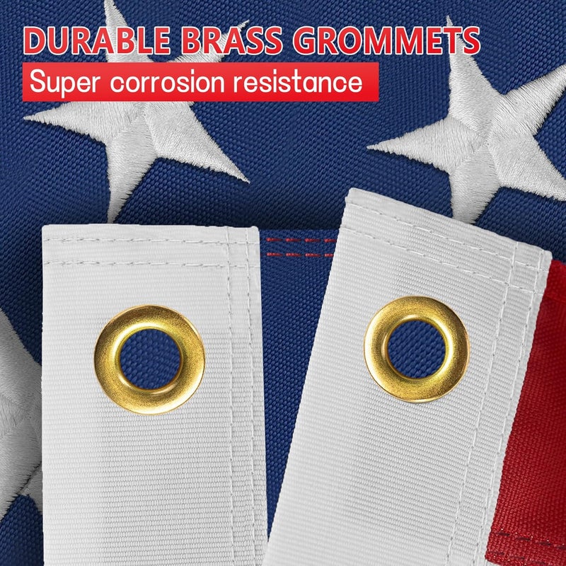 JOYAONE American Flags 3x5 Outdoor Use,Non Fading American Flags for Outside, American Flag Outdoor Heavy Duty, American Flag Longest Lasting,US Flag Embroidered Stars, Brass Grommets Sewn Stripes - Image 2