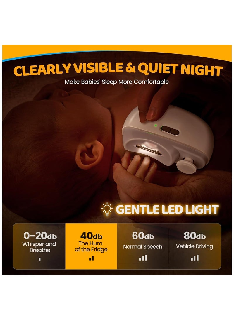 Electric Nail Clipper with LED Light 2 in 1 Nail File and Polisher 2 Speeds Automatic Nail Trimmer for Babies Kids Adults and Seniors  - Image 5