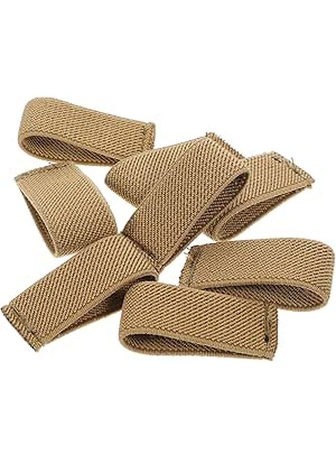 8pcs Khaki Elastic Belt Keepers Wide Canvas Strap Loops for Backpack Duty Belt - Image 1