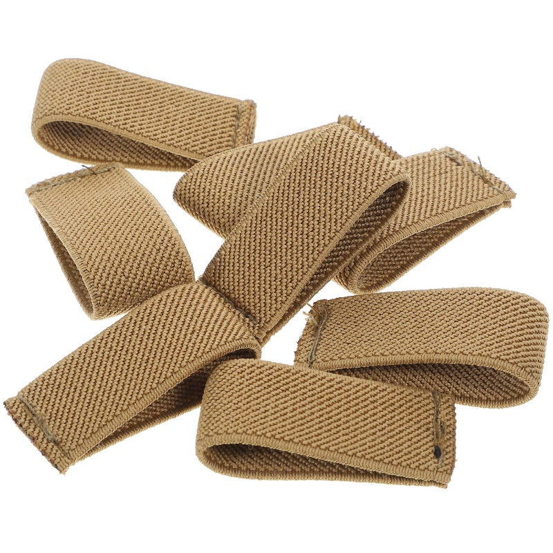 8pcs Khaki Elastic Belt Keepers Wide Canvas Strap Loops for Backpack Duty Belt - Image 2