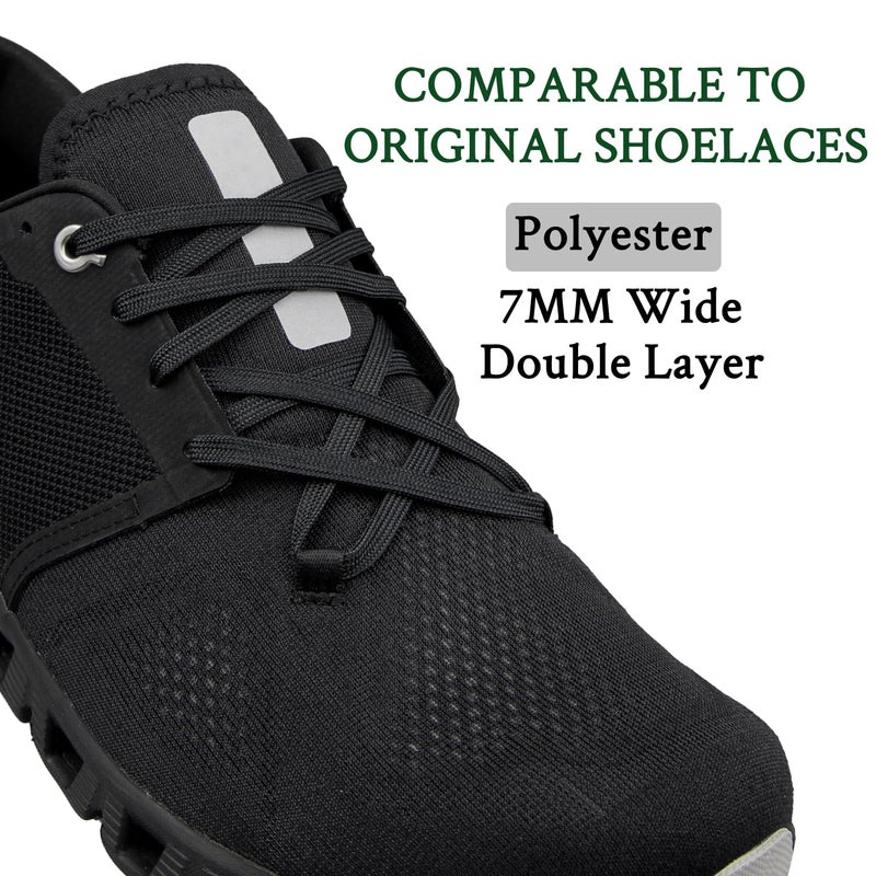Endoto Shoelaces for On Cloud X3, X4, Shift, Cloudflow, Cloudwift, Cloudmonster Running Replacement Flat Shoes Laces Strings(Color:Black,Size:44Inch) - Image 3