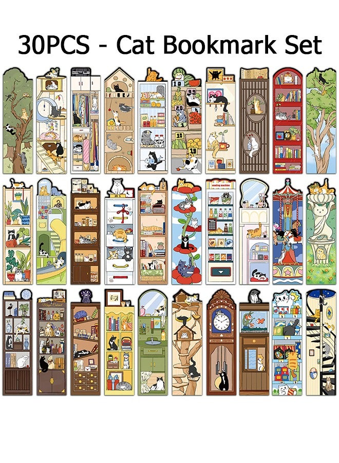 Wffo 30 Pcs Cute Cat Bookmark - Cat Bookmark Set - For Book Lovers Writers Readers Children Teens Men Women Adults - Suitable as Gifts - Image 1