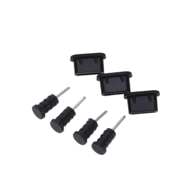 غطاء أسود من نوع USB-C، 10 أزواج، واقيات منافذ، حماية من الأوساخ والسوائل - Image 2
