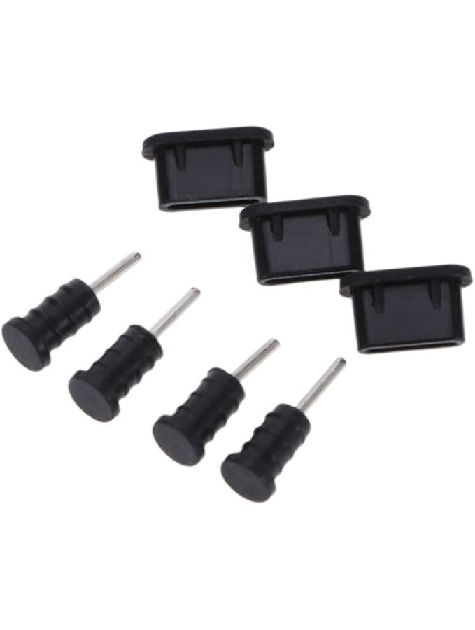 غطاء أسود من نوع USB-C، 10 أزواج، واقيات منافذ، حماية من الأوساخ والسوائل - Image 1