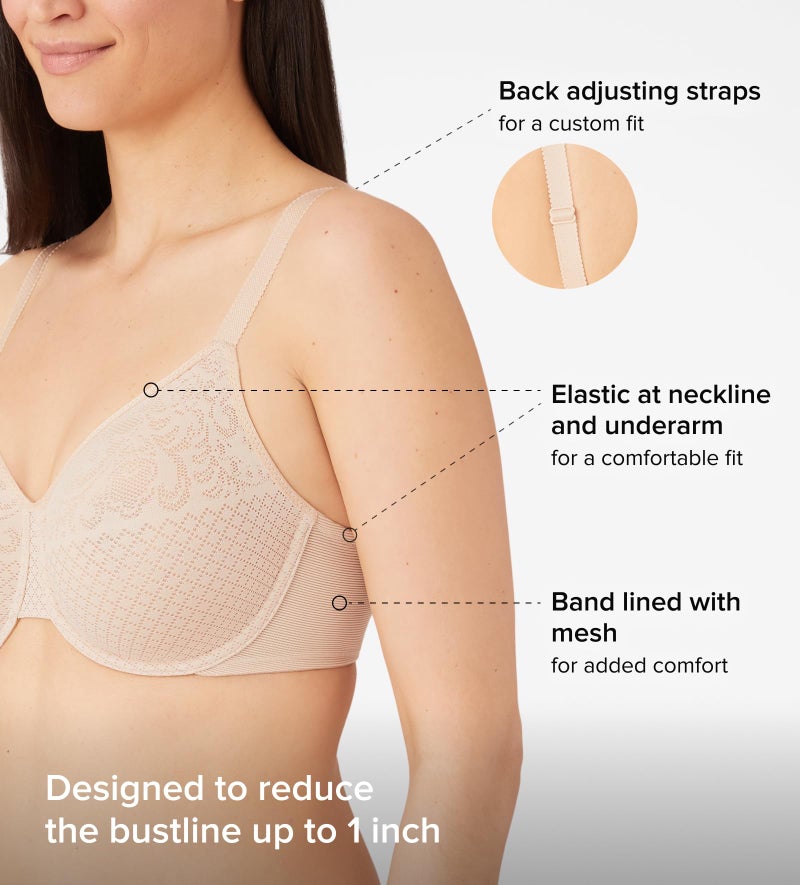 Wacoal womens Visual Effects Minimizer Bra, Black, 36H US - Image 3