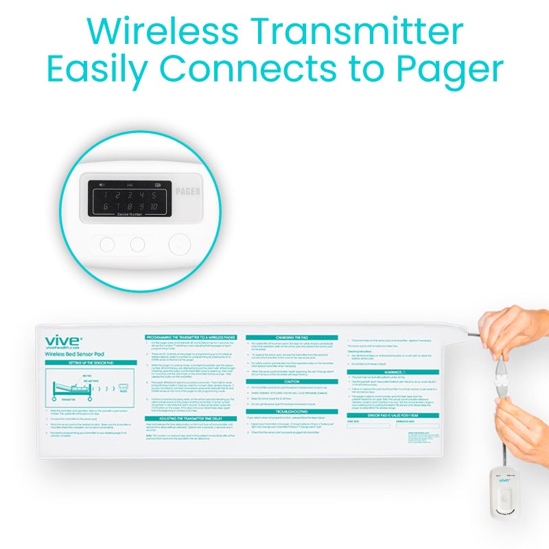 VIVE جهاز إنذار سرير لاسلكي من فيف - مجموعة مستشعر الحركة لمرضى الخرف وكبار السن - كاشف ضغط حركة الوزن - نظام تنبيه صحي تلقائي للمرضى المسنين - Image 4
