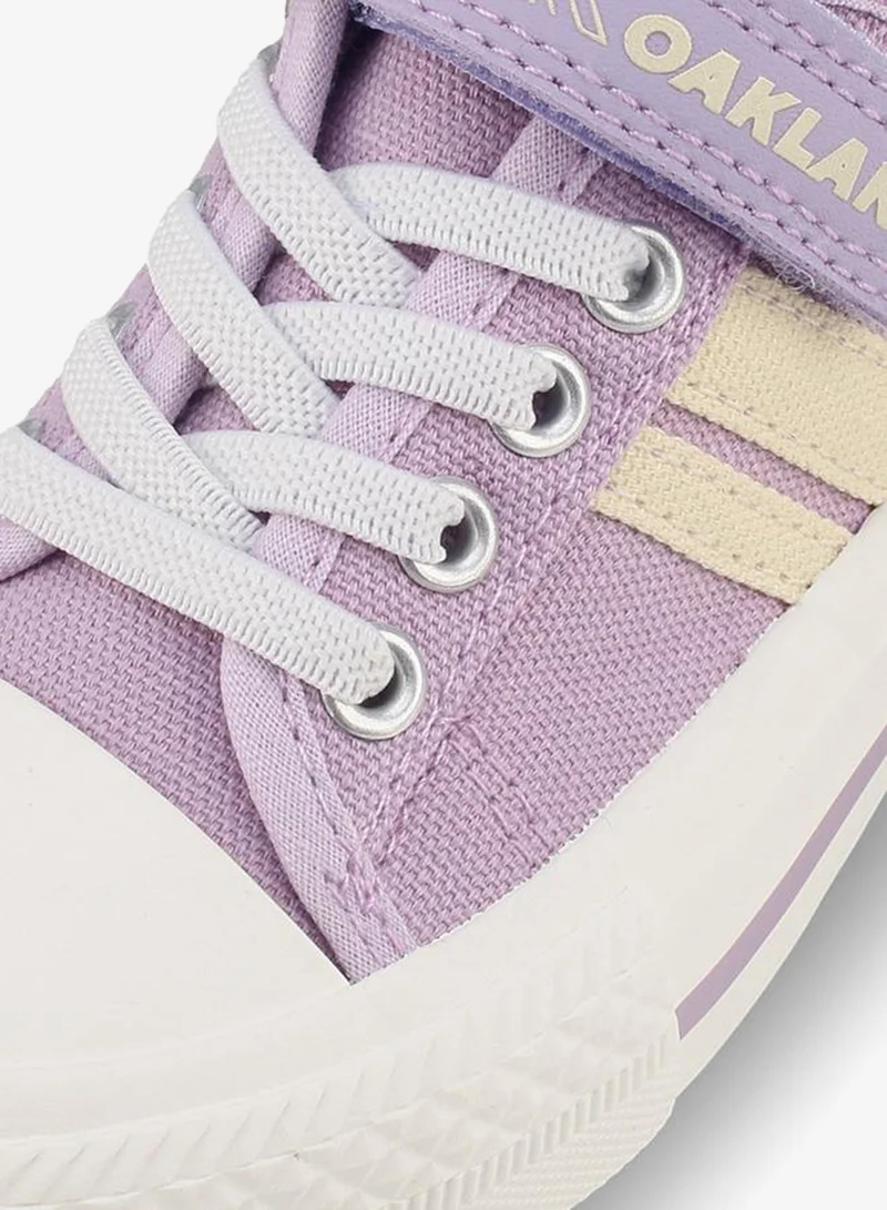 Oaklan By Shoexpress PURPLE Girls Striped Lace-Up Ankle Sneakers for Women | Best Price UAE