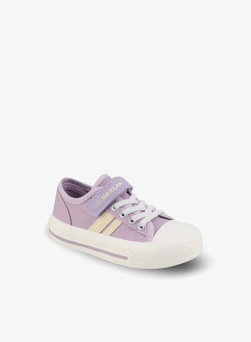 Girls Striped Lace-Up Ankle Sneakers