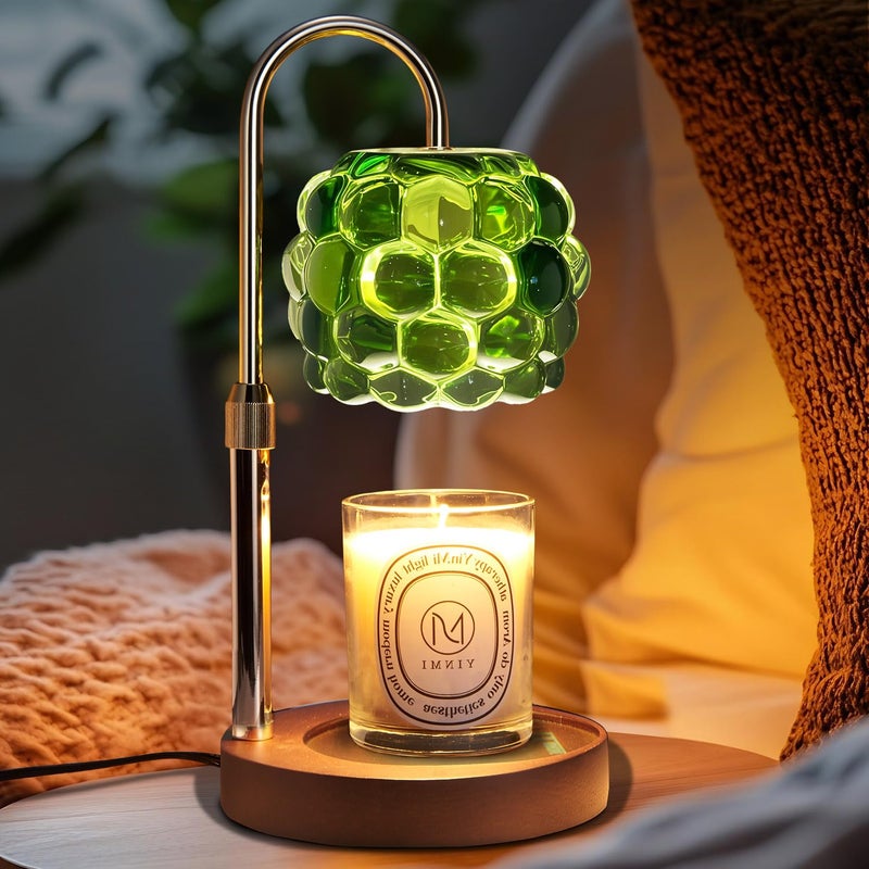 TSJ Home Candle Warmer Lamp with Timer Adjustable - Height Candle Warmer, Dimmer, Vintage Glass Wax Melting Lamps for Home Decor, for Candles in Jars with 2 Bulbs - Image 1