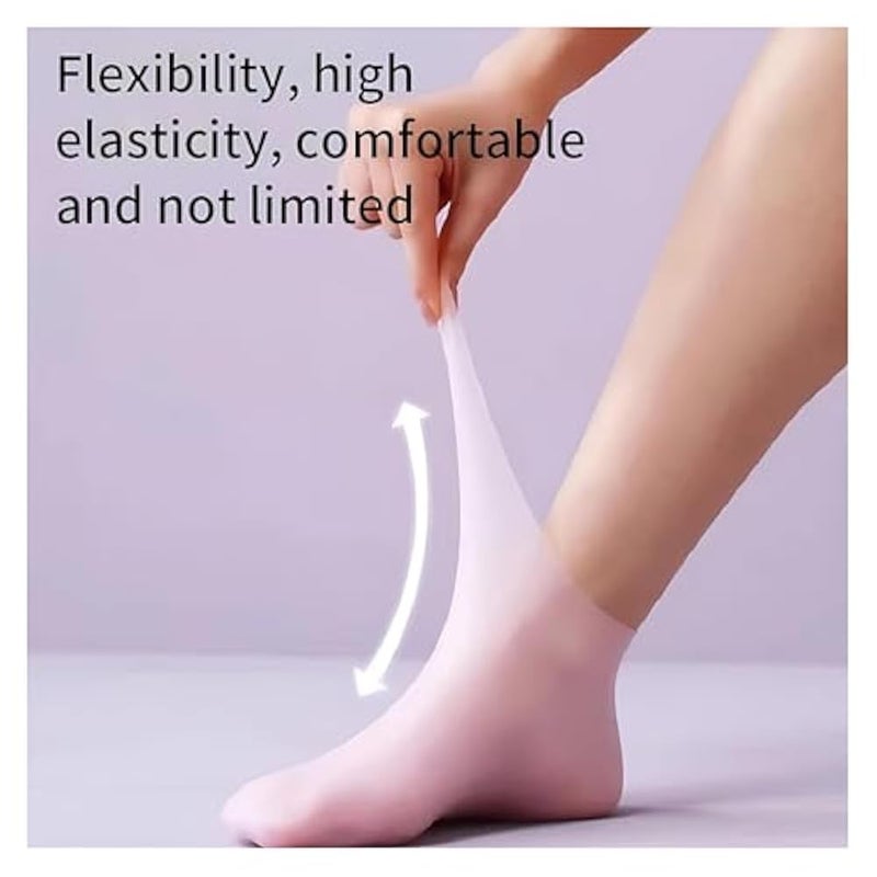 Pedicure Tools - Reusable silicone moisturizing socks designed to protect cracked heels, exfoliate rough skin, and provide gentle nourishment for soft and smooth feet (color 2) - Image 5