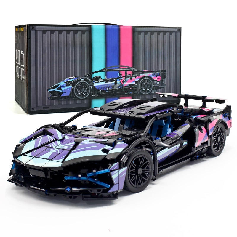 MOCBROPCS STEM Building Car, 1:14 Building Blocks and Construction Toy, Collectible Super Technical Lambo Cars, Gifts for 8-16 Year Old Boys and Adults (1314 pcs) - Image 1