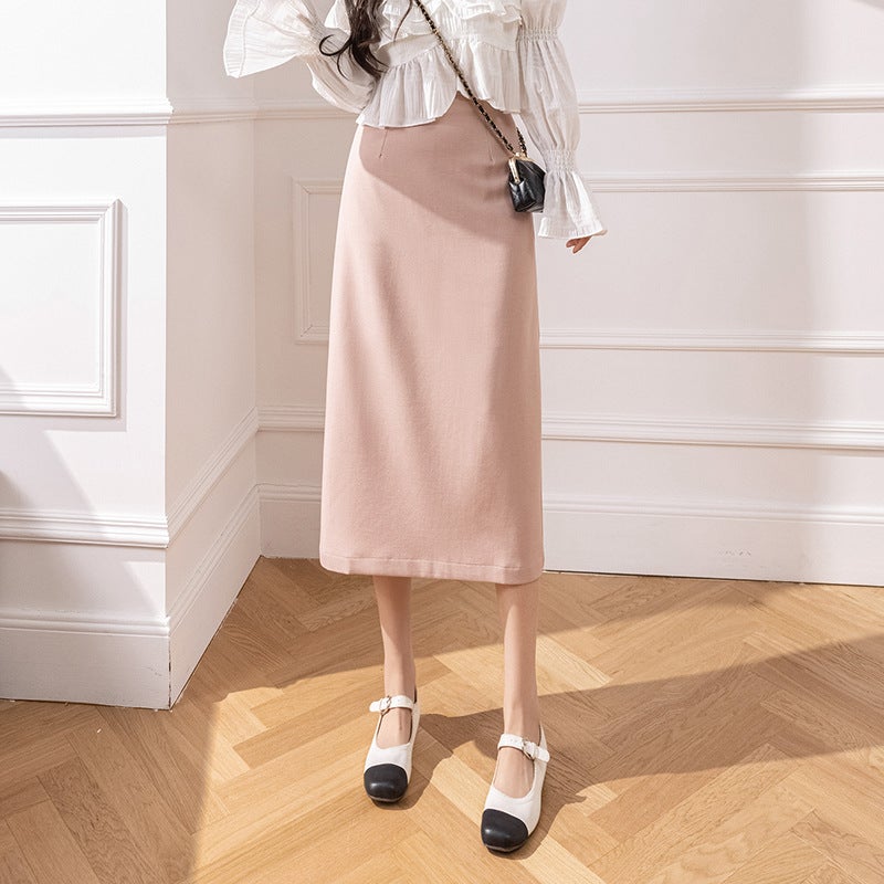 High Waist Skirt 2024 Spring And One-Step Skirt Mid-Length Irregular Pleated A- Line Skirt Fishtail Skirt Commuter - Image 1
