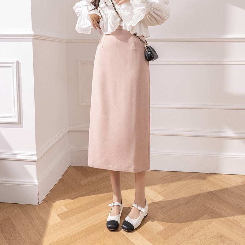 High Waist Skirt 2024 Spring And One-Step Skirt Mid-Length Irregular Pleated A- Line Skirt Fishtail Skirt Commuter - Image 2