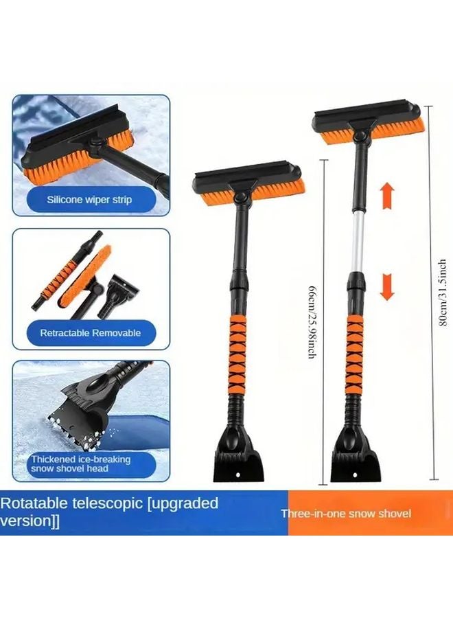 Detachable Retractable Orange Snow Shovel Multi Function Car Snow Removal Ice Scraping - Image 3
