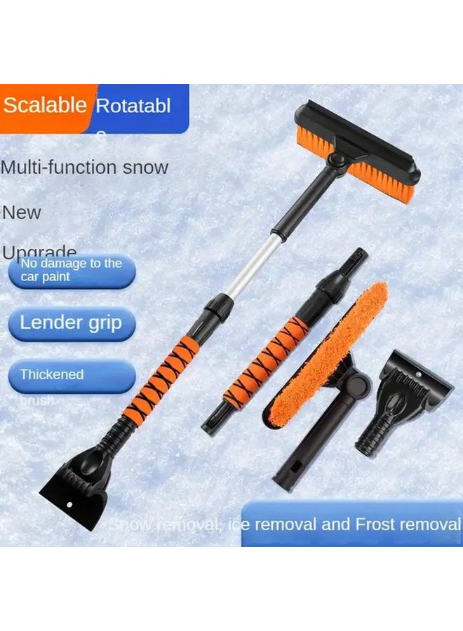 Detachable Retractable Orange Snow Shovel Multi Function Car Snow Removal Ice Scraping - Image 2