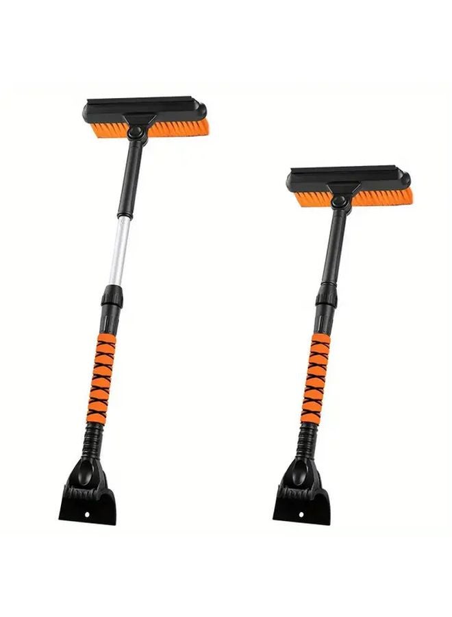 Detachable Retractable Orange Snow Shovel Multi Function Car Snow Removal Ice Scraping - Image 1