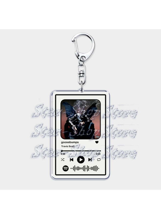 Generic Hot Hip Hop Rap Singer Music Keychains for Women Man Accessories Bag Goosebumps Playlist Code Keying Jewelry Fans Friends Gift-Color:BUTTERFLY EFFECT-Ships From:CHINA  - Image 4