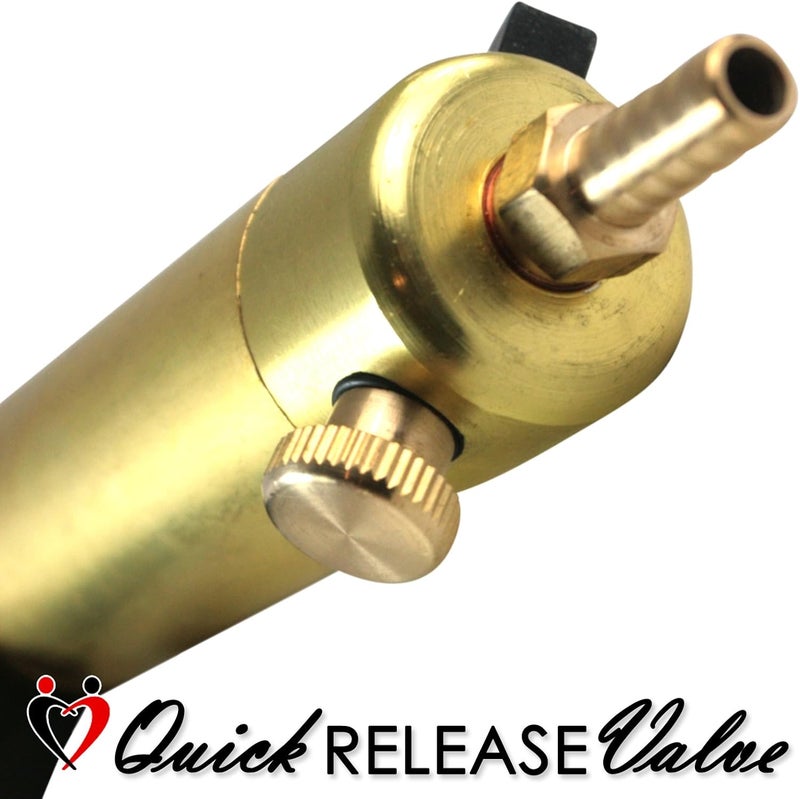 LeLuv Ultima Vacuum Pump Handle - Brass Chamber with Blue Ergonomic Smooth Silicone Grips - Image 3