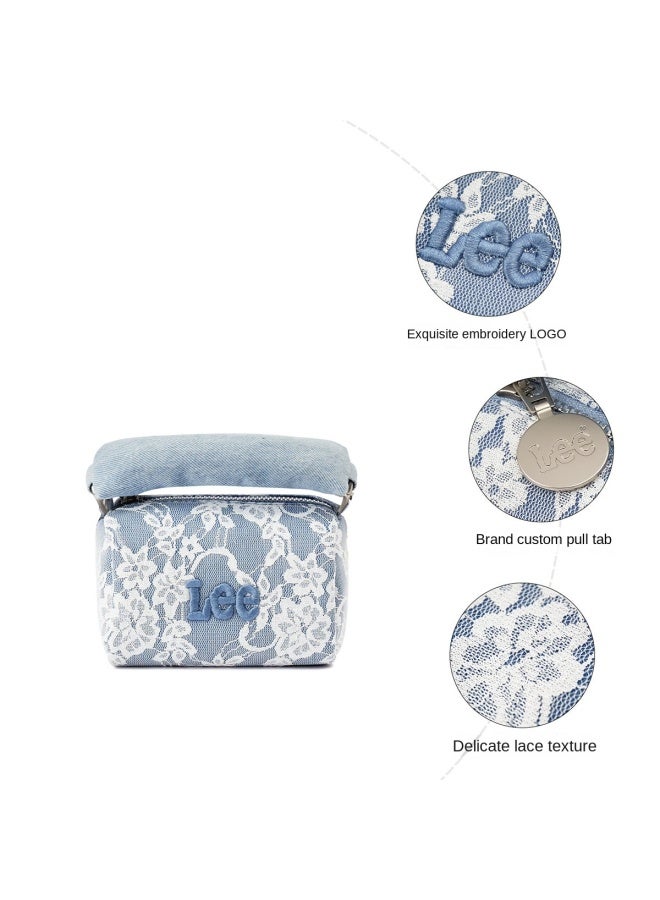 لي Lee Mini Lace حقيبة خبز على البخار مزخرفة جمالية حقيبة فتاة طالبة أنيقة متعددة الاستخدامات حقيبة يد حقيبة هاتف متصالبة - Image 4