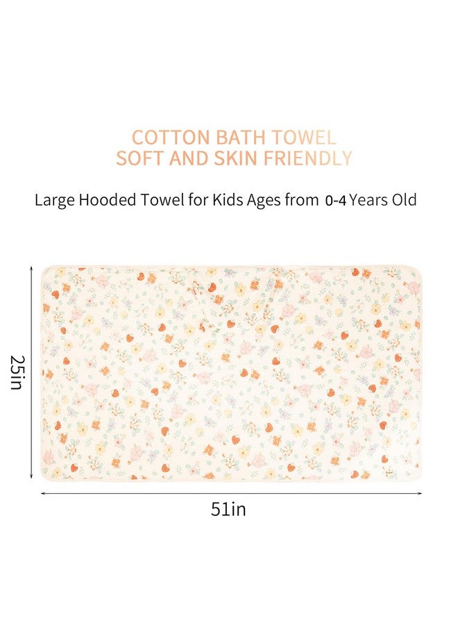 REMASS Hooded Towel Muslin Hooded Towel Made from Organic Cotton 6-Layer Cotton Bath Towel, Soft Bath Towels for Toddler Baby,Toddler Towels with Hood for Girl,0-4 Years Old Kids - Image 2