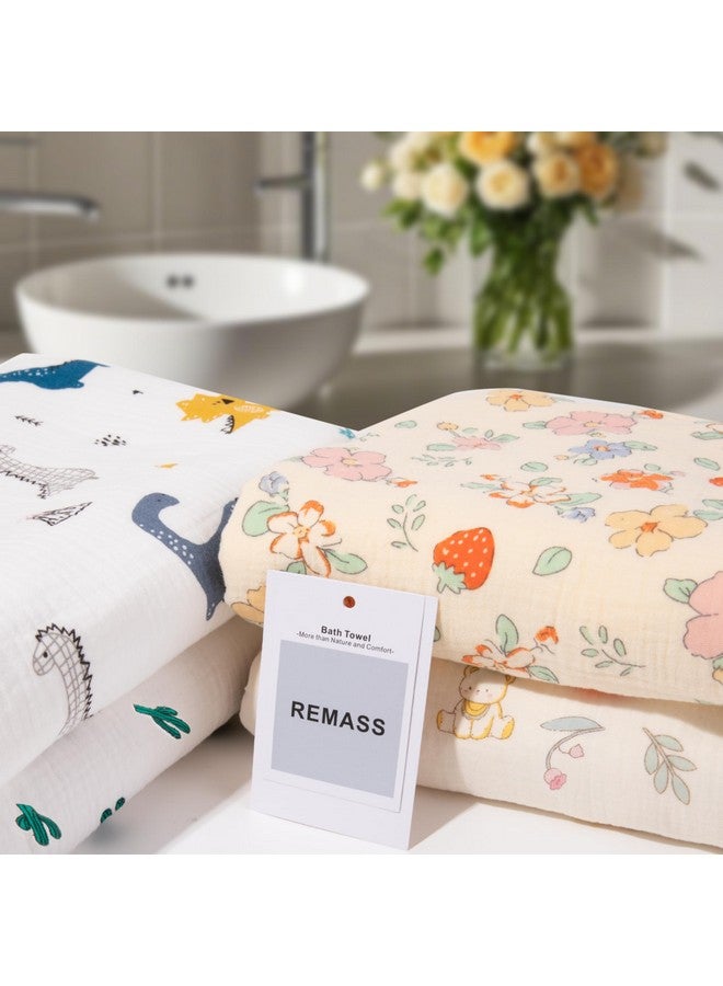 REMASS Hooded Towel Muslin Hooded Towel Made from Organic Cotton 6-Layer Cotton Bath Towel, Soft Bath Towels for Toddler Baby,Toddler Towels with Hood for Girl,0-4 Years Old Kids - Image 3