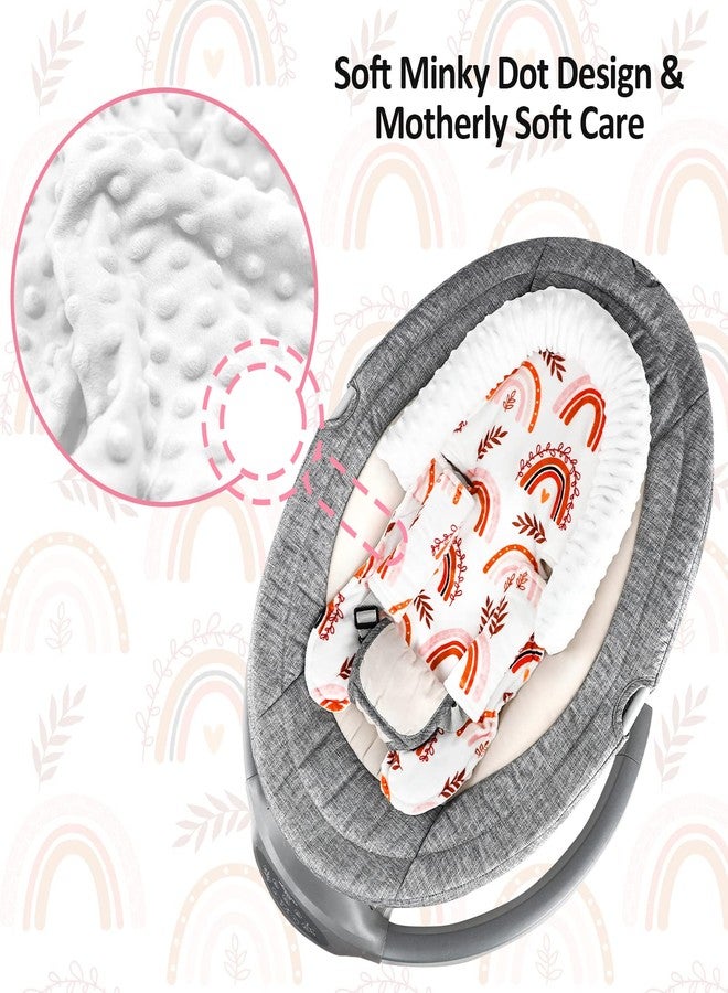 Pea Pod Infant Car Seat Head Support Rainbow Baby Carseat Head Support Cushion & Strap Covers for Newborns Ultra Soft Minky Dot Fabric Perfect for Baby Carseats, Strollers, Swing, and Bouncers - Image 2