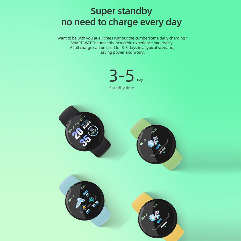 Smart Bracelet 1.44-Inch Large Round Screen Heart Rate Blood Pressure Monitor - Ultra-light Fitness Tracker Bracelet With 3 Motion Modes for Daily Health Monitoring And Fitness Enthusiasts - Image 5