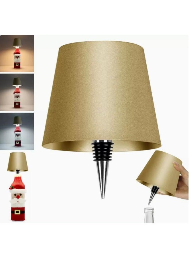 Explosions Plug-in Wine Bottle Light Wine Headlight Atmosphere Light Night Light Charging Table Lamp RGB Portable Table Lamp-Specification:Golden Pointed Feet (three Colors)  - Image 1