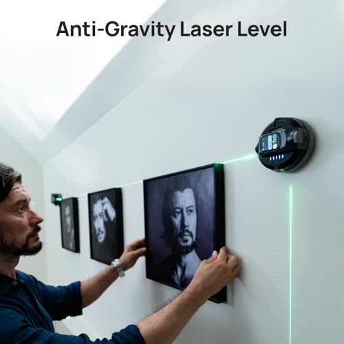 HOZO M-Cube02 Laser Level with 164ft Green Laser Measure, 360° Rotating for P2P Laser Measure & Center Finder, Wall Mount Laser Level for Picture Hanging, Renovation & DIY, Bluetooth App, Rechargeable - Image 2