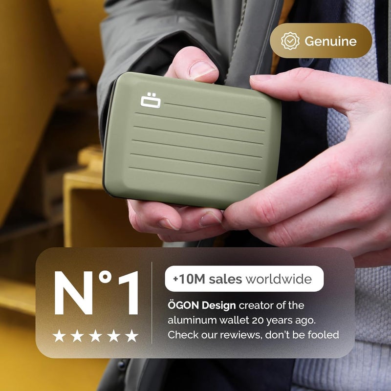 حامل بطاقات من الألومنيوم مع قفل معدني، حماية من الاحتيال وإزالة المغنطة بتقنية RFID، محفظة مدمجة، طراز Smart Case OSLO - Image 3