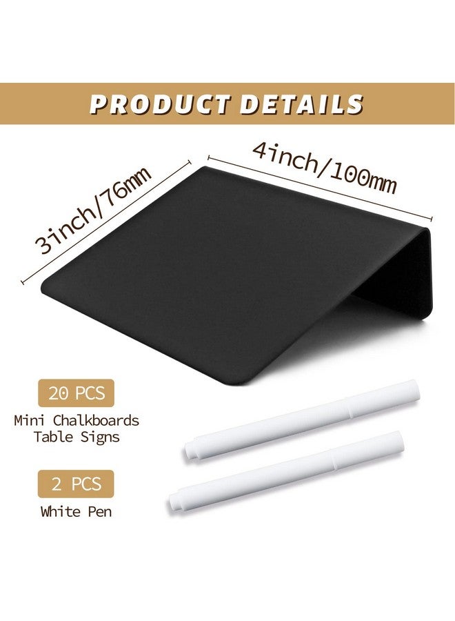 YETOOME 20 Pack Mini Chalkboard Signs For Tabletop Chalkboard Labels, L-Shaped Small Chalkboard Buffet Signs With 2 Erasable Chalk Markers, Food Labels For Party Buffet Wedding Bakery (3 X 4 In) - Image 2