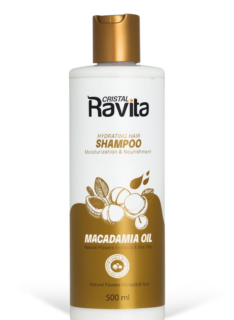 CRISTAL Ravita HYDRATING HAIR SHAMPOO Moisturization & Nourishment MACADAMIA OIL With Shea Butter & Aloe Vera 500 ml - Image 1