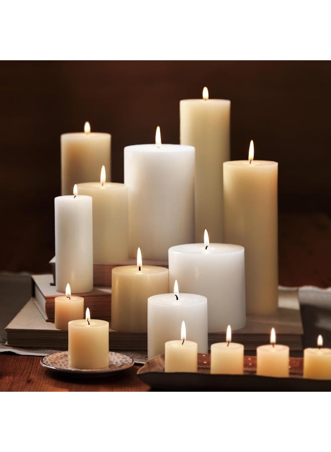 tag Chapel 4X6 Ivory Pillar Paraffin Wax Candle Unscented DripFree Long Burning 130 Hours For Home Decor Wedding Parties 4x6 Ivory - Image 4