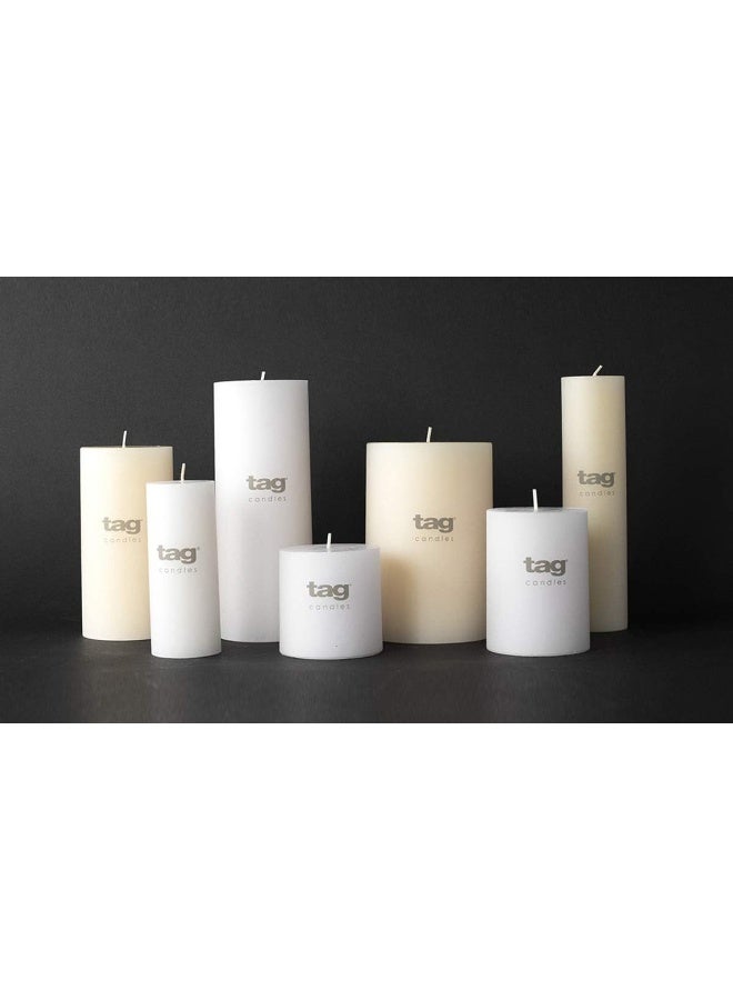 tag Chapel 4X6 Ivory Pillar Paraffin Wax Candle Unscented DripFree Long Burning 130 Hours For Home Decor Wedding Parties 4x6 Ivory - Image 2