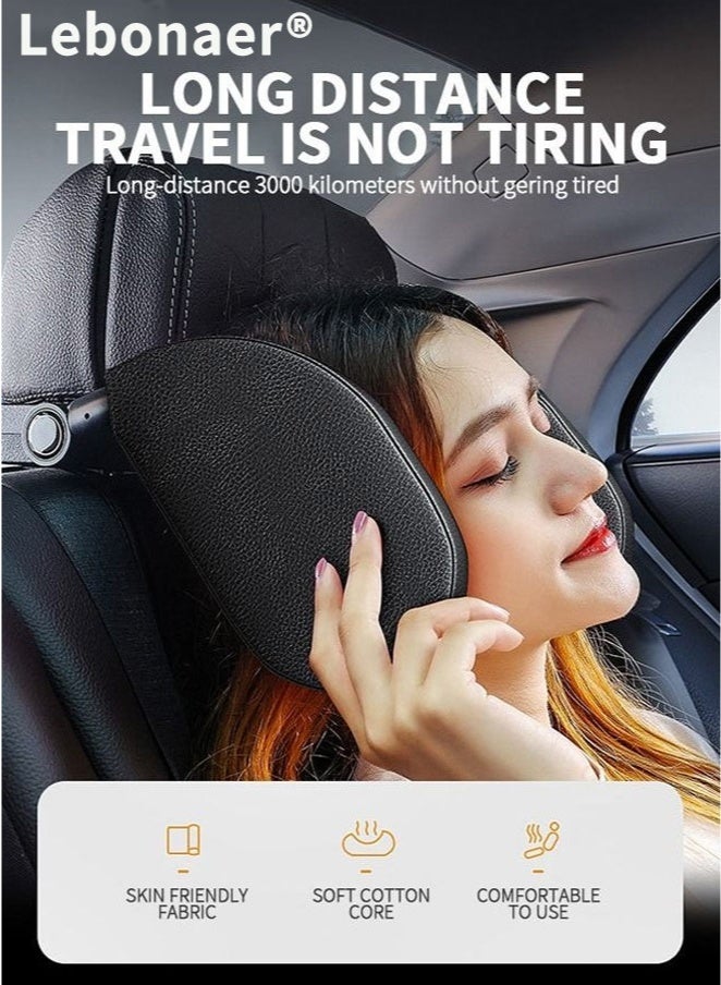 lebonaer Car Headrest Pillow, 180° Adjustable, U- Shaped Design, Head, Neck Support Pillow, Travel Sleeping Car Headrest, Suitable for Kids and Adults,Head Neck Support Detachable, Car Interior - Image 3