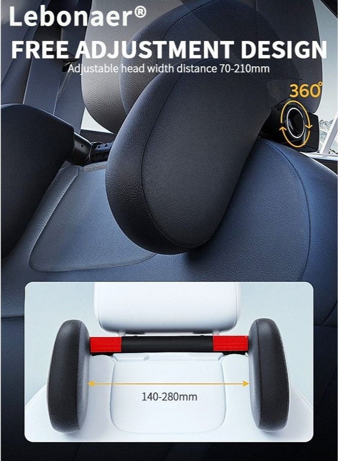 lebonaer Car Headrest Pillow, 180° Adjustable, U- Shaped Design, Head, Neck Support Pillow, Travel Sleeping Car Headrest, Suitable for Kids and Adults,Head Neck Support Detachable, Car Interior - Image 4