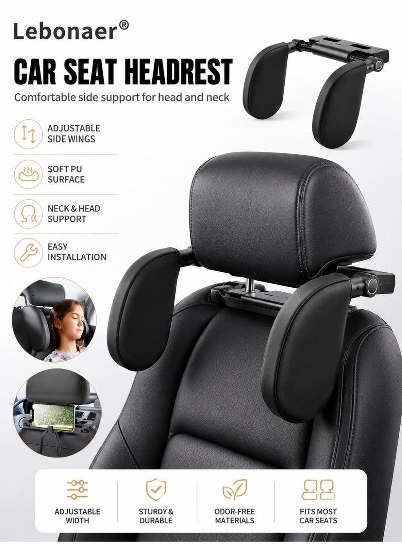 lebonaer Car Headrest Pillow, 180° Adjustable, U- Shaped Design, Head, Neck Support Pillow, Travel Sleeping Car Headrest, Suitable for Kids and Adults,Head Neck Support Detachable, Car Interior 1 - Image 1