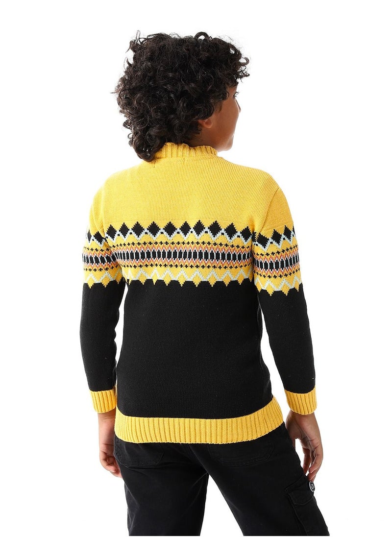 Caesar - Wool Boys Pullover With Multi Design - Image 1
