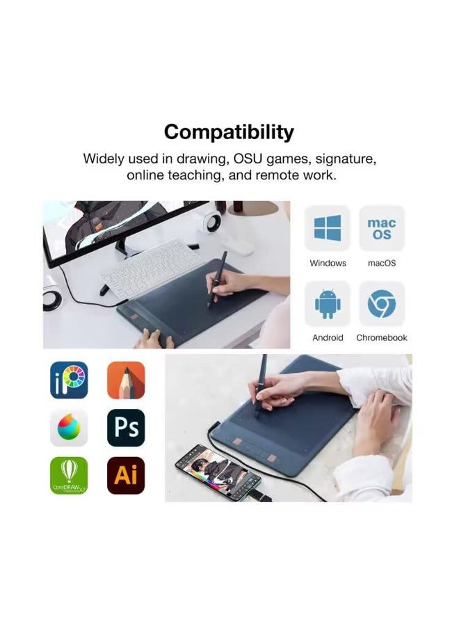 Artisul A1201 12 Inch Graphic Drawing Tablet 8192 Levels Battery-Free Pen with 8 Shortcut Keys Android Supported Digital Drawing Tablet with Tilt Function up to 400PPS Report Rate - Image 4