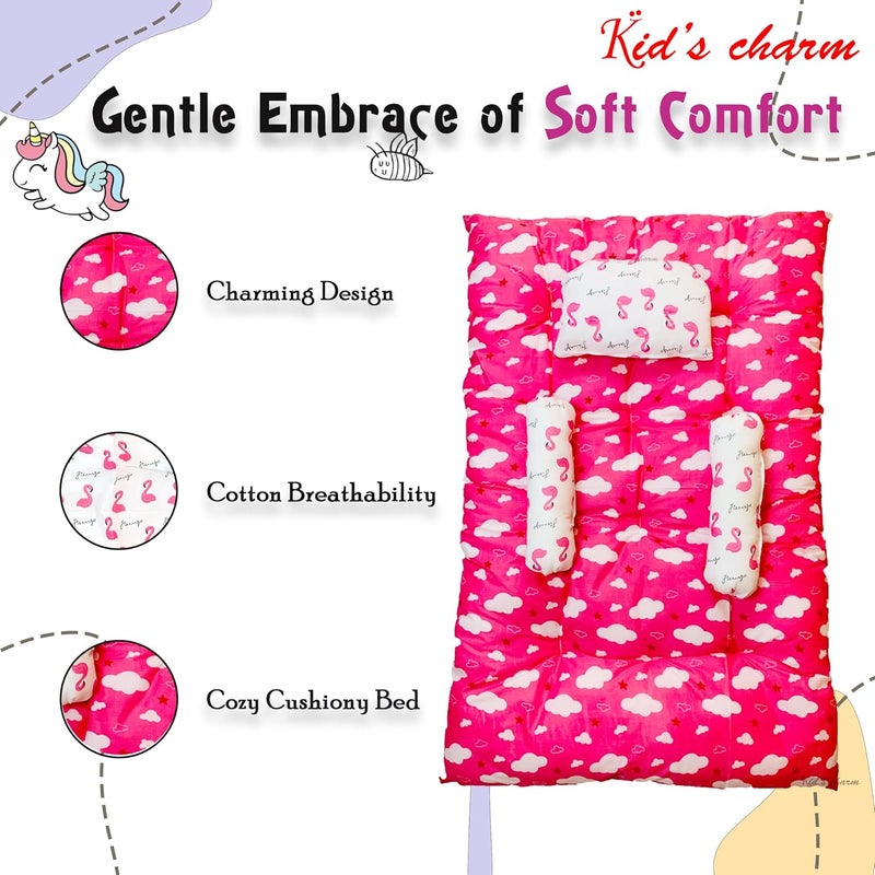 Kid's Charm Kids Charm Baby Sleeping Bed CloudMini Portable 2 in 1 for 0 to 4 Months New Born Baby Baby Sleeping Bed Cotton PillowPink - Image 5