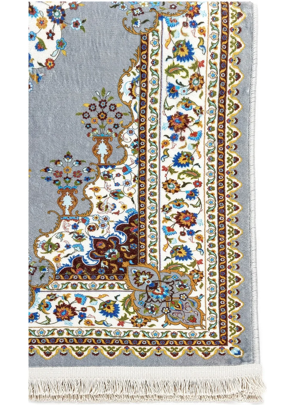 ايهفان اونلاين Woven Based Bamboo Carpet Prayer Mat - Gray