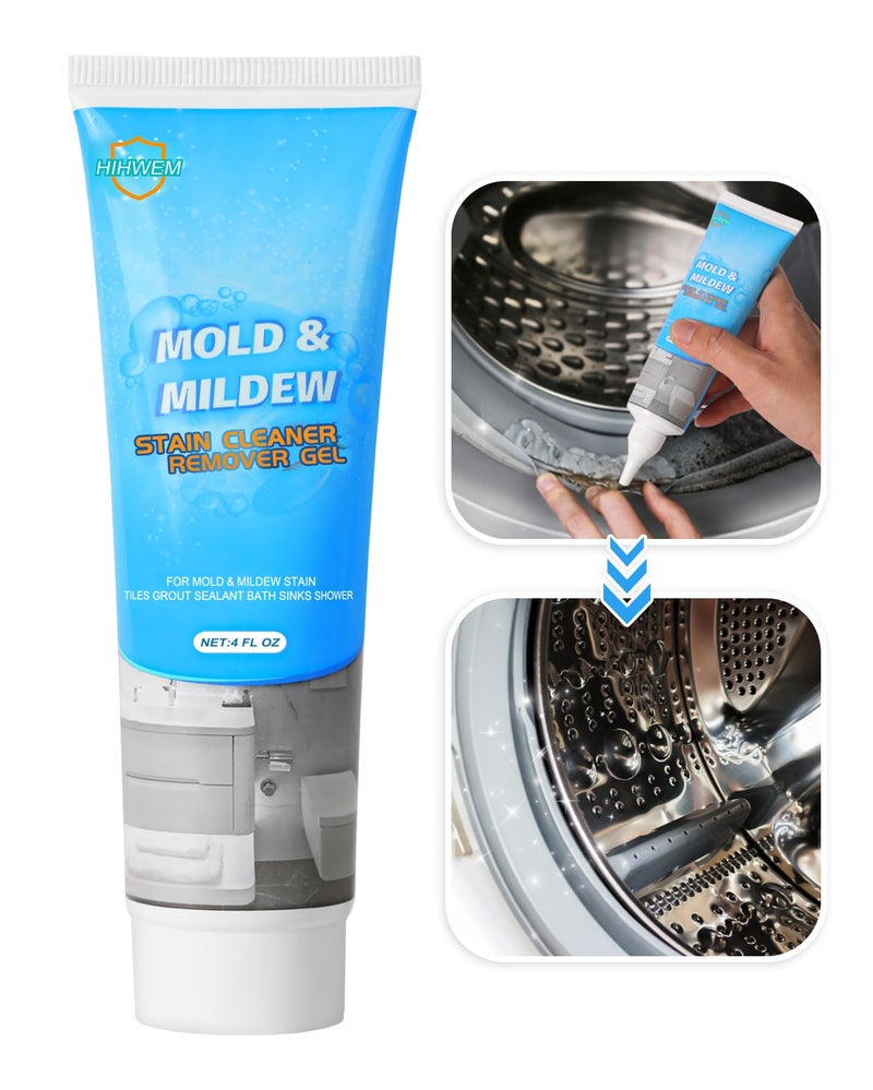 HIHWEM Mold Remover Gel, Household Washing Machine Cleaner for Washing Machine Seal, Bathroom Grout, Caulk, Mold Cleaner Best for Home Sink, Kitchen, Showers - Image 1