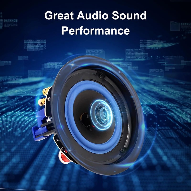 Herdio 4 Inch 320 Watts 2-Way Bluetooth Ceiling Speakers Package Perfect for Home Theater System, Living Room,Office,Flush Mount（4 Speakers） - Image 2